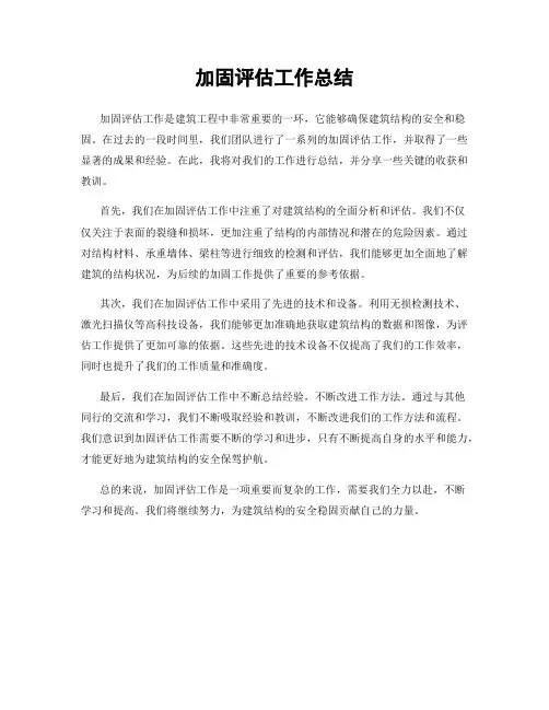 加固评估工作总结