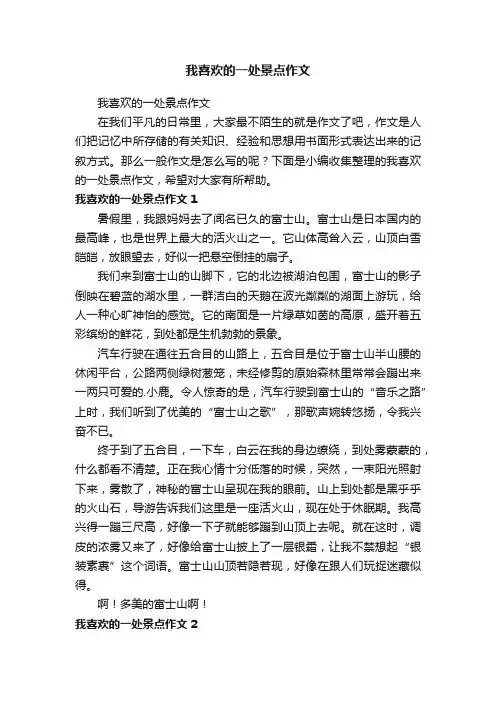 我喜欢的一处景点作文