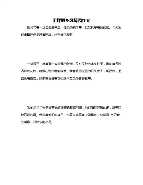 田坪侗乡风情园作文