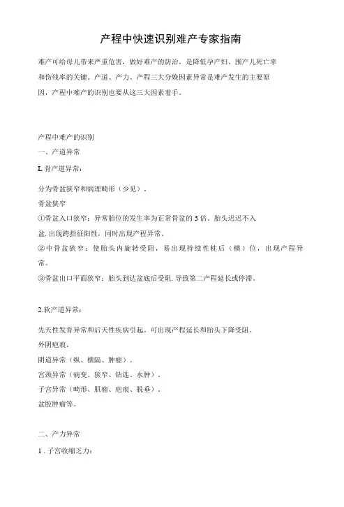 产程中快速识别难产专家指南