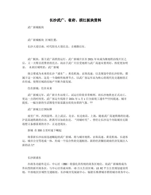 长沙武广省府滨江板块资料