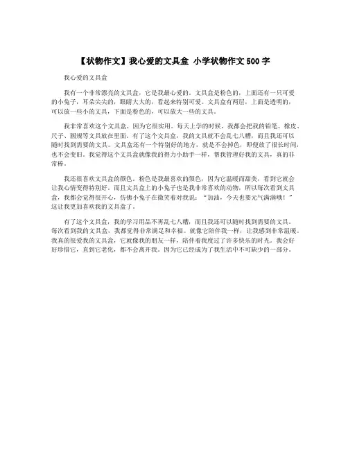 【状物作文】我心爱的文具盒 小学状物作文500字
