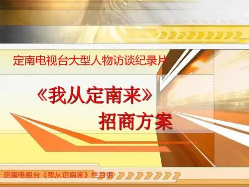 定南电视台《我从定南来》栏目房地产招商方案