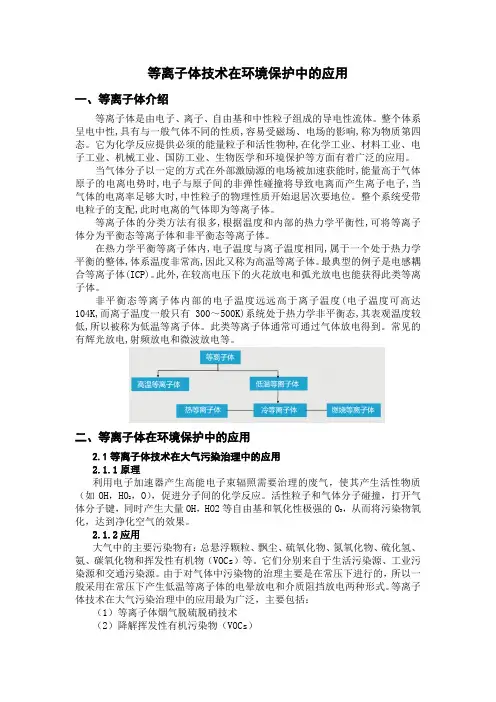 等离子体技术在环境保护中的应用