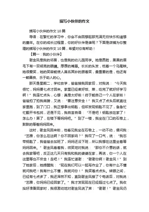 描写小伙伴的作文