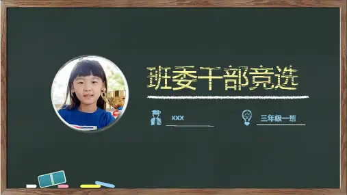 小学生竞选班干部自我介绍(可自由修改)PPT