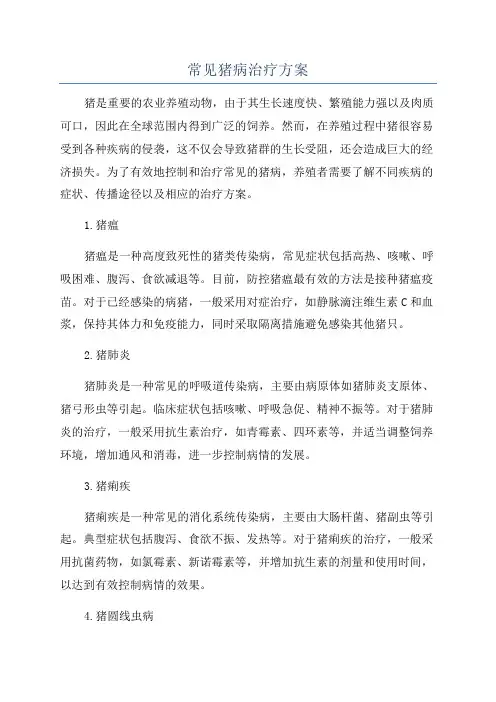 常见猪病治疗方案
