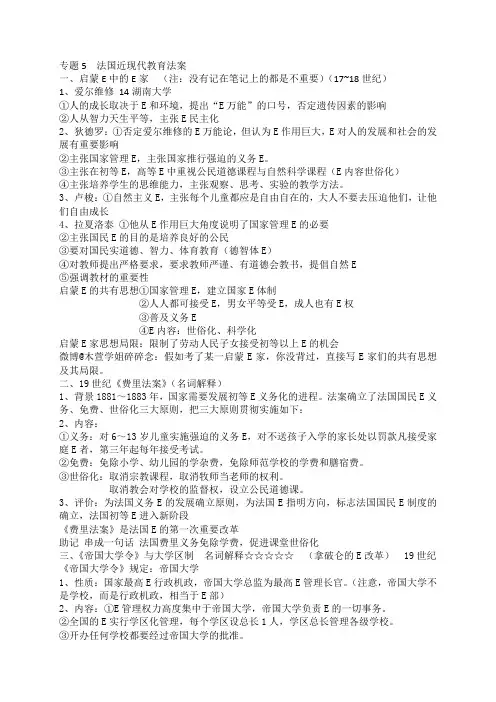 法国近现代教育法案