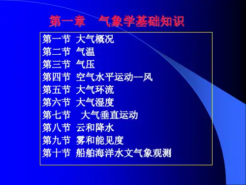 气象第一章 第一节大气概况