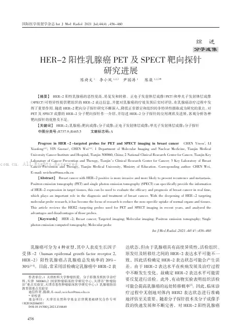 HER-2 阳性乳腺癌PET 及SPECT 靶向探针研究进展