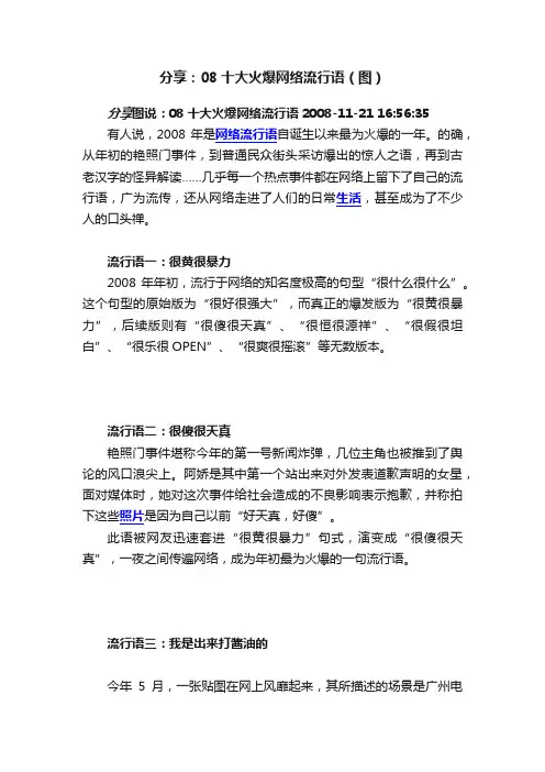 分享：08十大火爆网络流行语（图）
