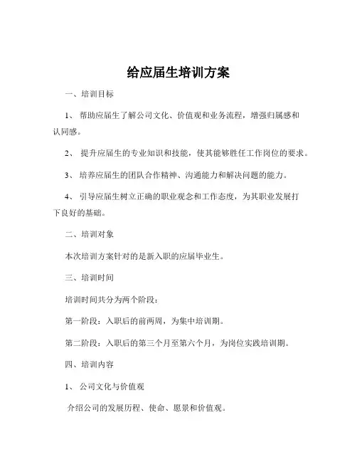 给应届生培训方案