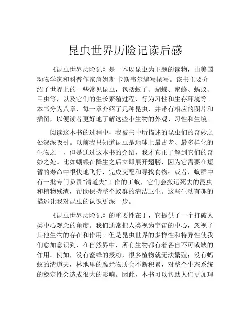 昆虫世界历险记读后感