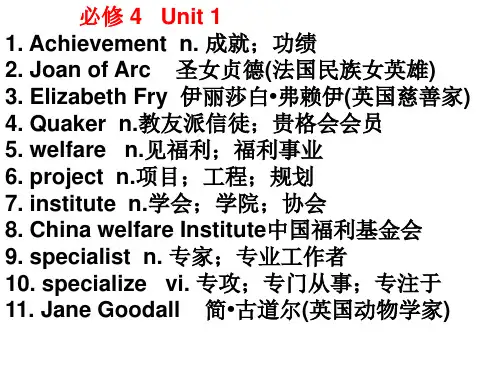 必修4 词汇表