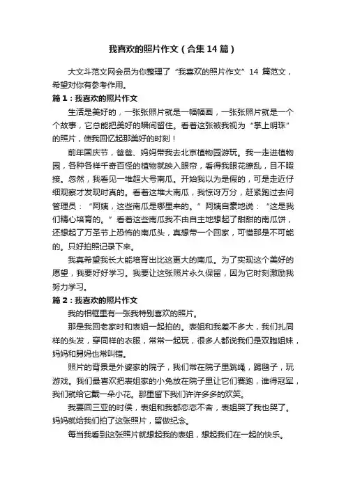我喜欢的照片作文（合集14篇）