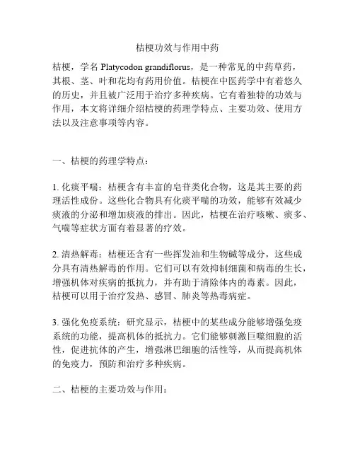 桔梗功效与作用中药