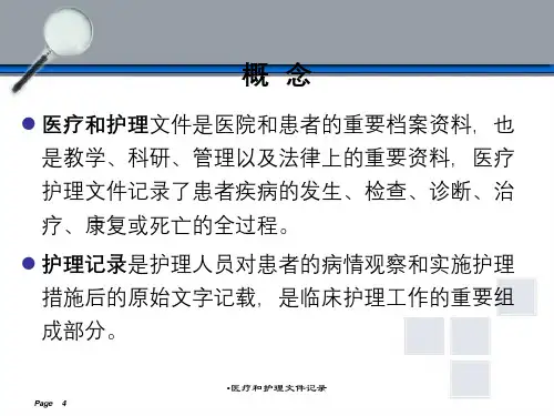 医疗和护理文件记录