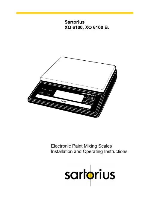 Sartorius XQ 6100 6100 B电子搅拌计量秤使用及操作指南说明书