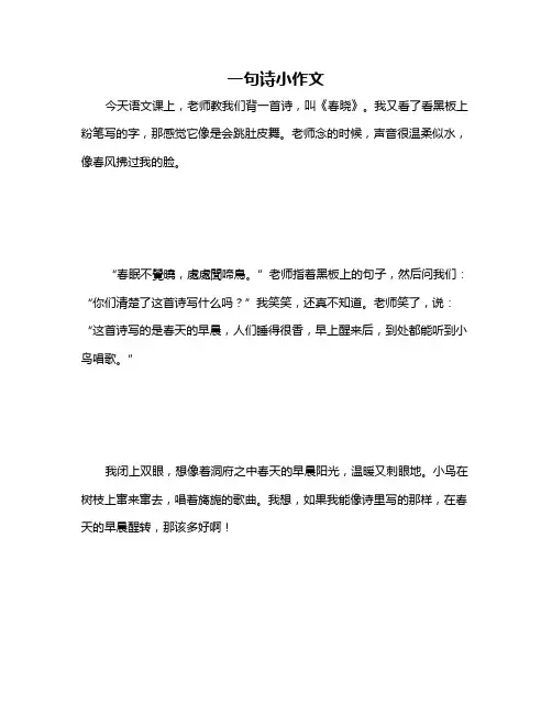 一句诗小作文