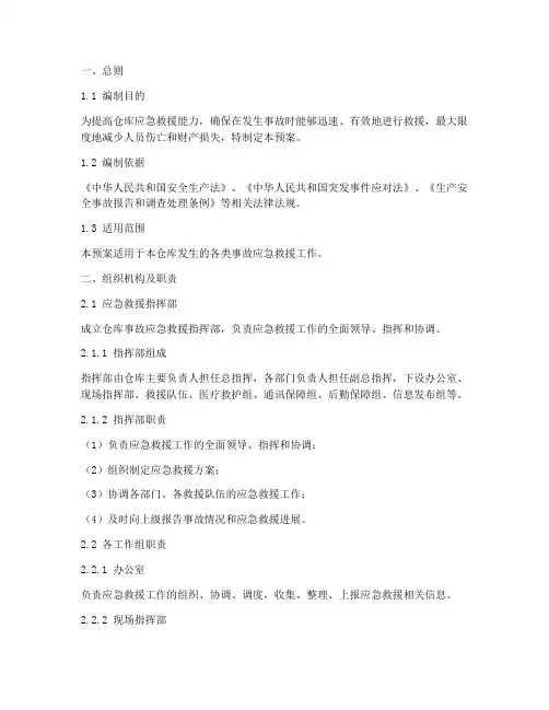 仓库事故应急救援预案