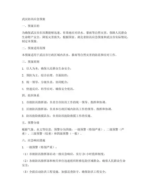 武汉防汛应急预案