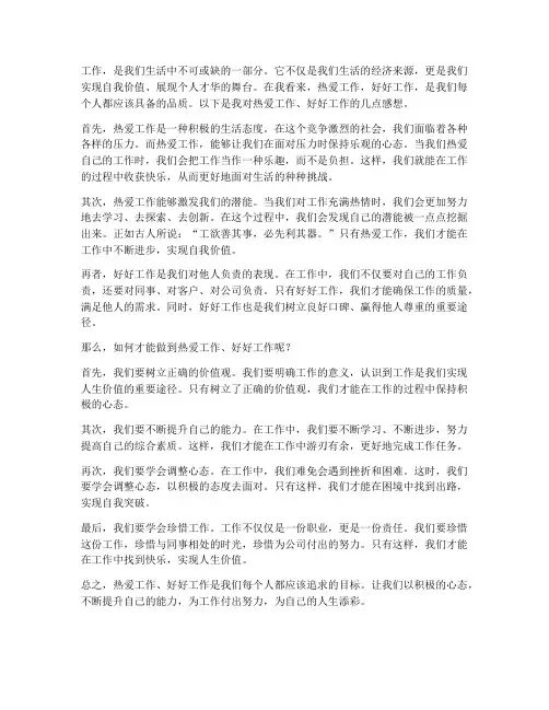 热爱工作好好工作感想