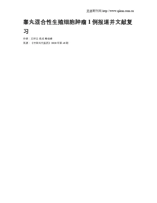睾丸混合性生殖细胞肿瘤1例报道并文献复习