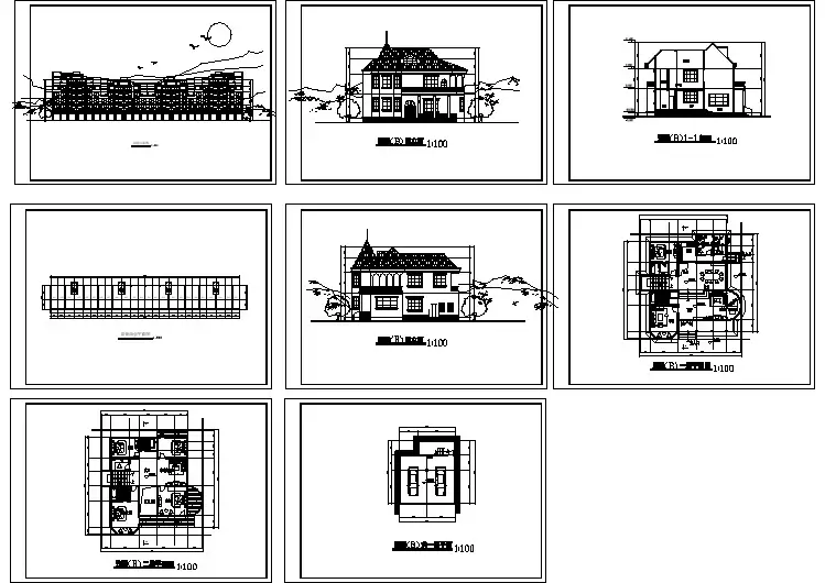 沿街商业及别墅方案cad图纸（节点详细）