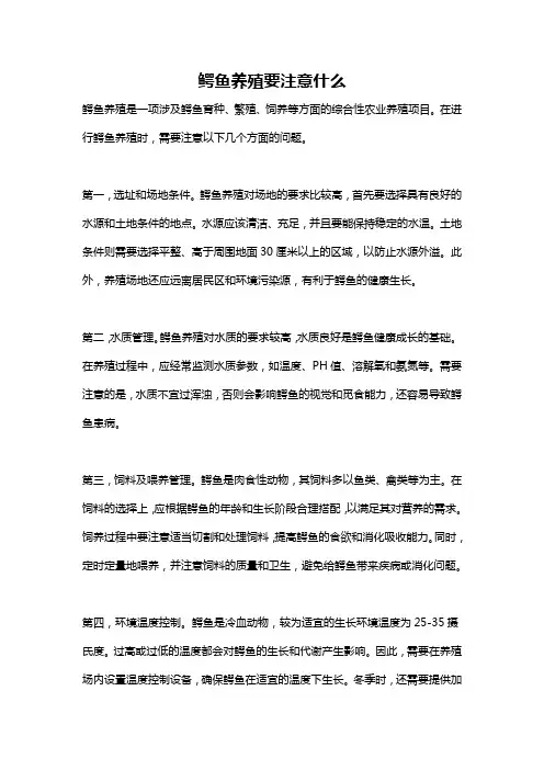 鳄鱼养殖要注意什么