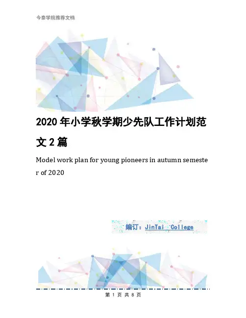 2020年小学秋学期少先队工作计划范文2篇