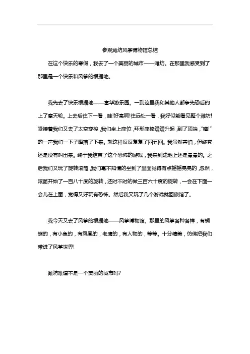 参观潍坊风筝博物馆总结