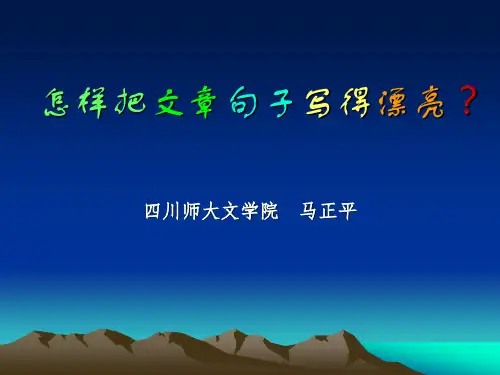 四川师范大学 写作学 写作措辞学·PPT