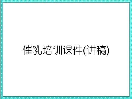 催乳培训课件(讲稿)