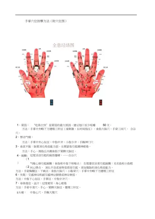 手掌穴位按摩方法(附穴位图)