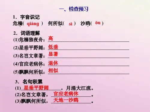 《沉郁顿挫的杜甫诗—— 旅夜书杯课件》高中语文苏教版唐诗宋词选读ppt