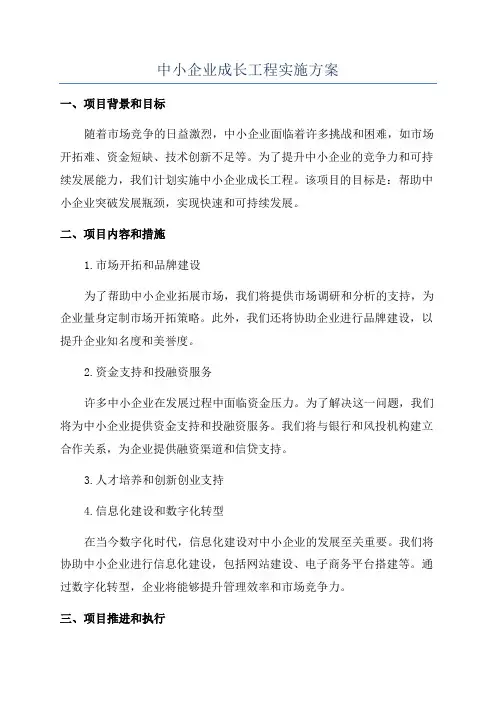 中小企业成长工程实施方案