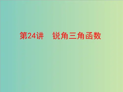 第24讲 锐角三角函数