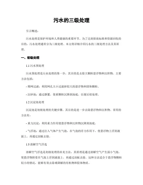 污水的三级处理