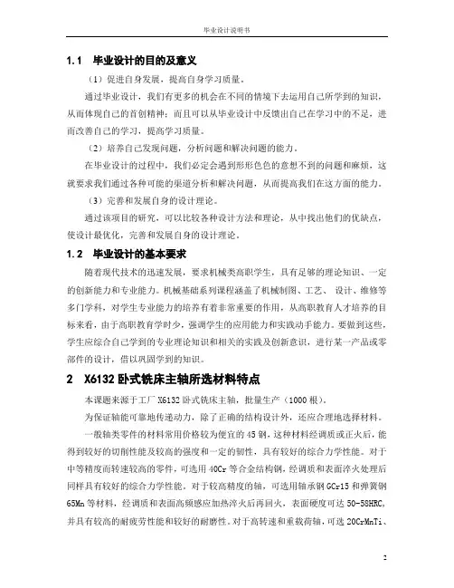 X6132卧式铣床主轴