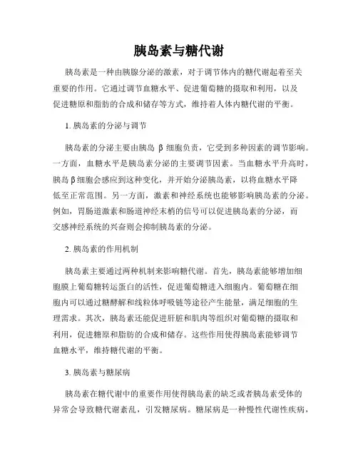 胰岛素与糖代谢