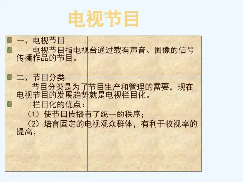 电视节目的类型及其栏目形式