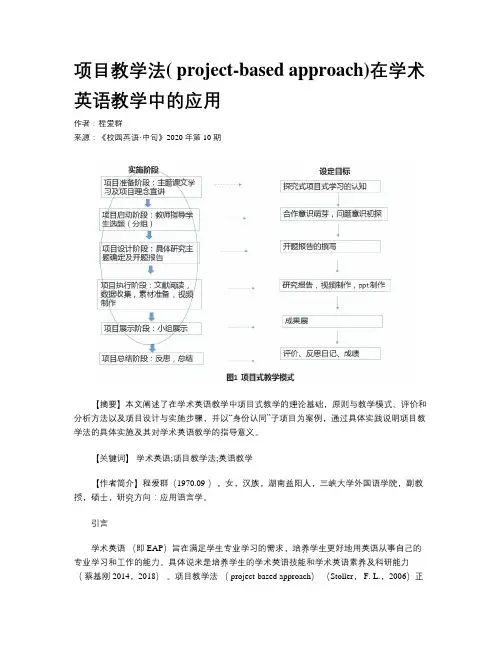 项目教学法( project-based approach)在学术英语教学中的应用