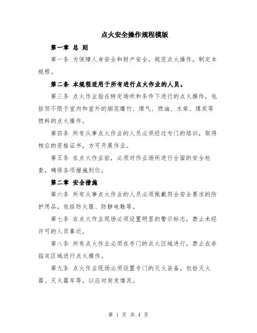 点火安全操作规程模版
