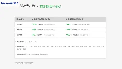 腾讯广告及微信朋友圈广告价格