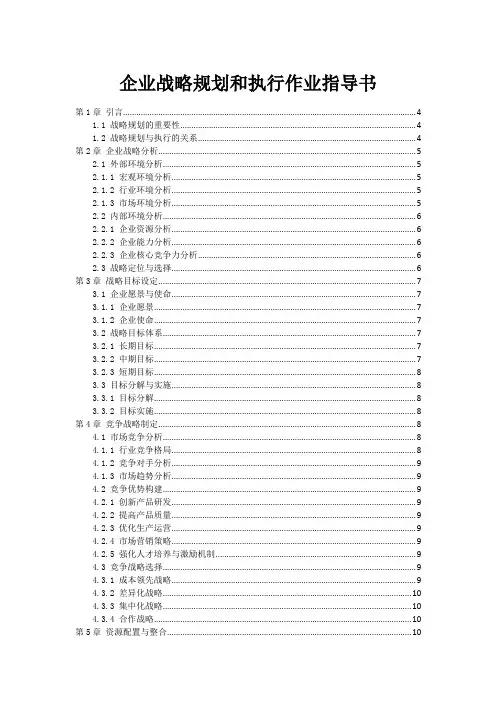 企业战略规划和执行作业指导书