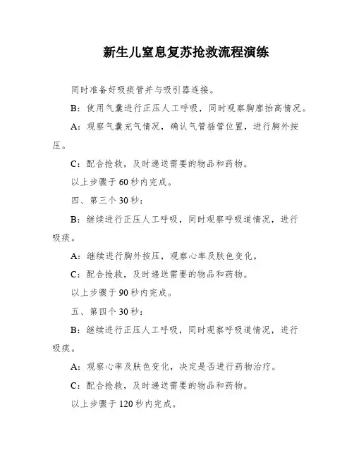 新生儿窒息复苏抢救流程演练