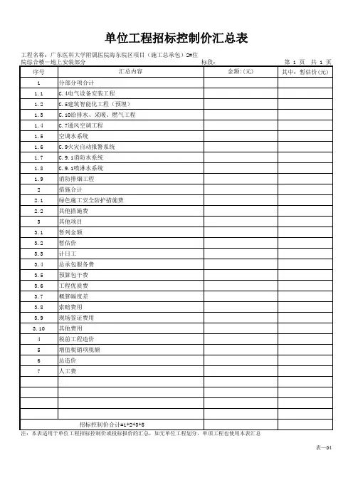 广东医科大学附属医院海东院区项目(施工总承包)2#住院综合楼—地上安装部分