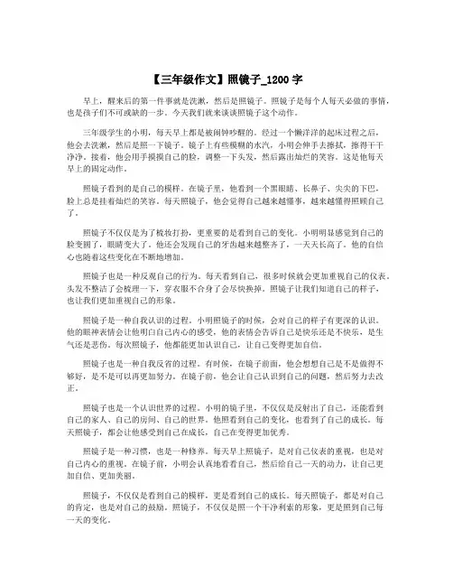 【三年级作文】照镜子_1200字