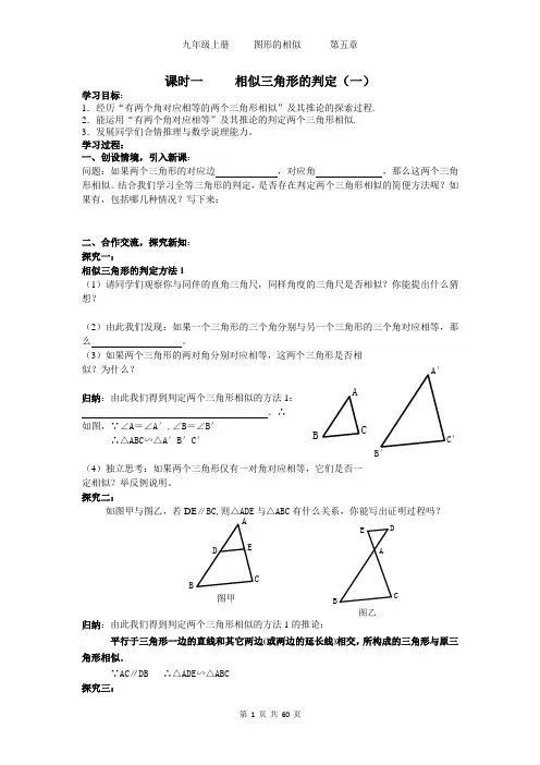 相似三角形(章)学案