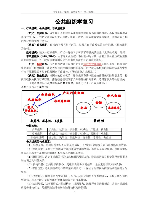 公共组织学复习资料